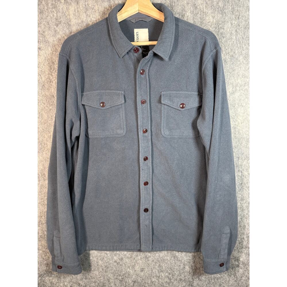Vuori Men's Slate Blue Casual Button-Down Shirt Jacket